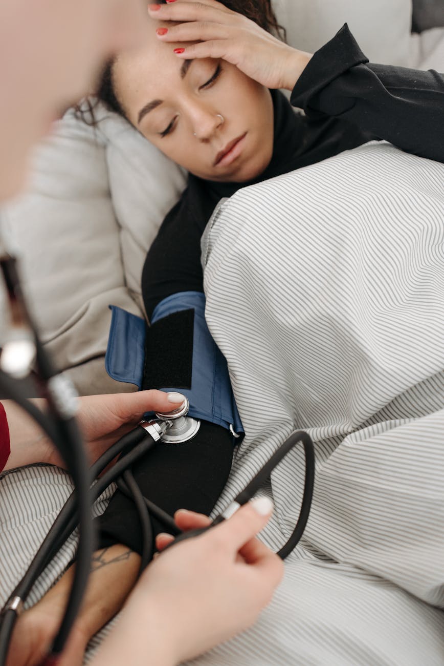 photo of a sick woman