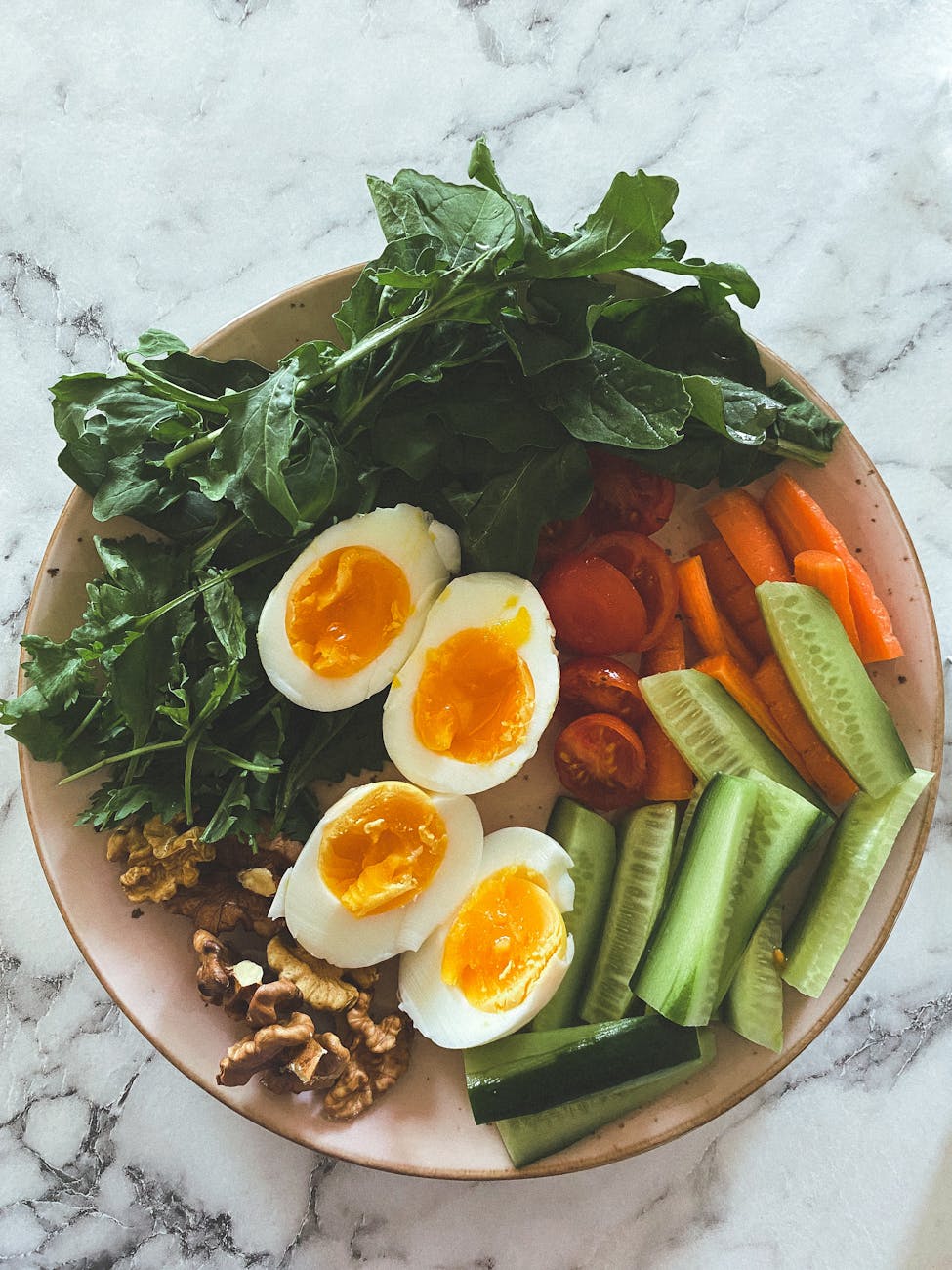 breakfast of eggs and vegetables