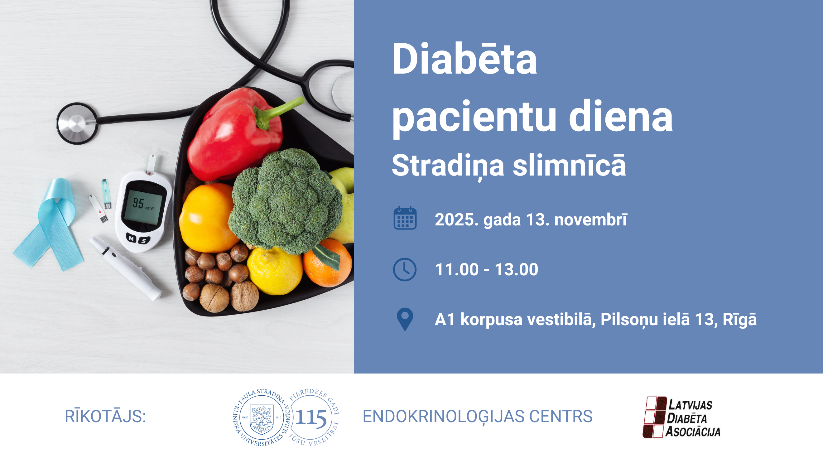 Aicina uz Pasaules diabēta dienas pasākumu Stradiņa slimnīcā