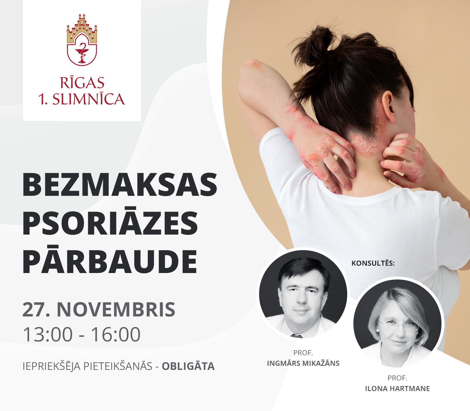 Rīgas 1. slimnīca aicina uz bezmaksas Psoriāzes dienu