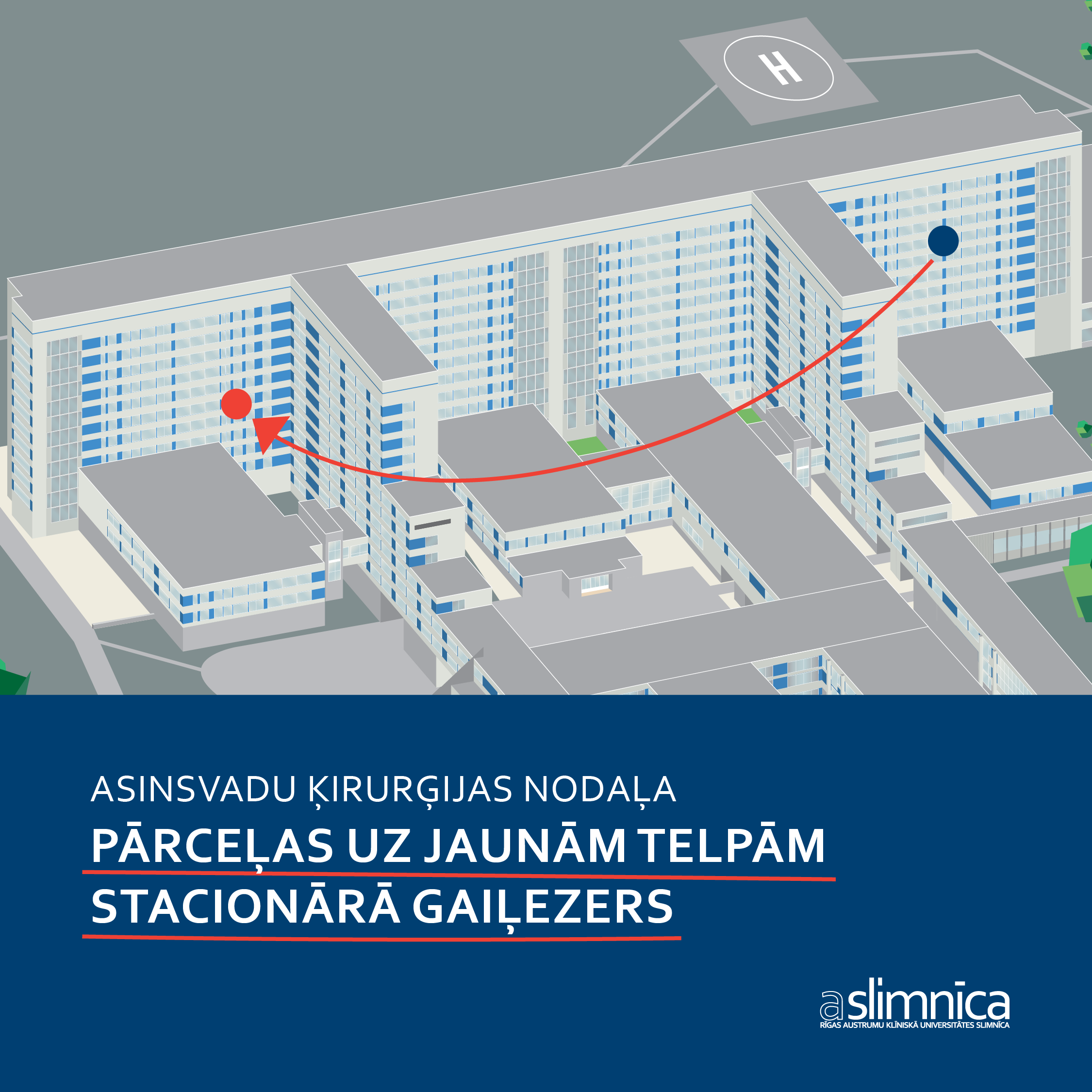 Sakarā ar plānotajiem LOC pārbūves darbiem uz modernizētām telpām stacionārā “Gaiļezers” pārcelsies trīs nodaļas