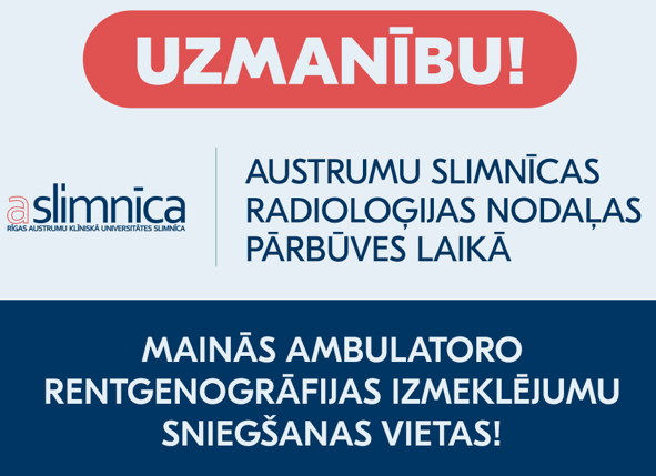 Stacionārā “Gaiļezers” mainās ambulatoro rentgenogrāfijas pakalpojumu vietas